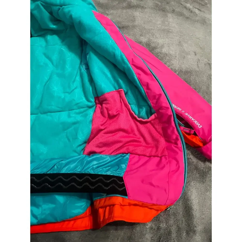 Wedze Decathlon Kids 10 yr old Ski Jacket Neon Pink Orange Waterproofof Coat